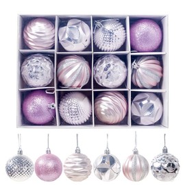 Christmas Ornaments Christmas Balls, Diameter 2.4 inches (6 cm), Luxurious 12 Piece Set, Cute, Stylish, Sparkling, Ball Decoration, Tree Decoration, Nordic Style, New Year, Events, Parties, Home Decoration, Atmosphere, Christmas Tree Decoration, Room, St
