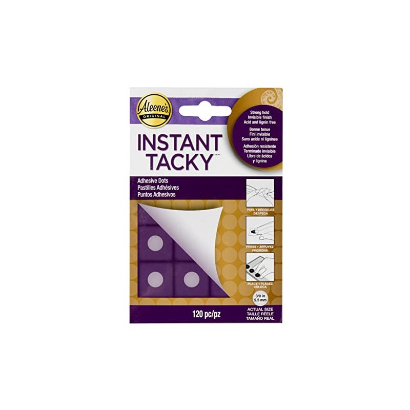 Aleene's Instant Tacky Adhesive Dots, Acid Free Glue Dots, Strong