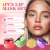 4PCS Bee Lip Balm Honey Pot Propolis Grape Apple Watermelon
