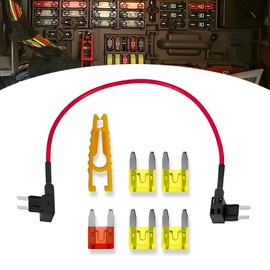 Sumjig 1 PC Auto TIPM Fuse Adapter Bracket Kit, 14AWG Wire/20A Bypass Cable + Fuse Adapter + Fuse Puller, Replacement Modification Accessories, Compatible with Dodge Ram 1500 2500 (Multicolored)