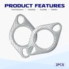 JUSTTOP 2PCS Car Exhaust Gasket,Ultra Seal 2-Bolt 2.5" Reinforced High