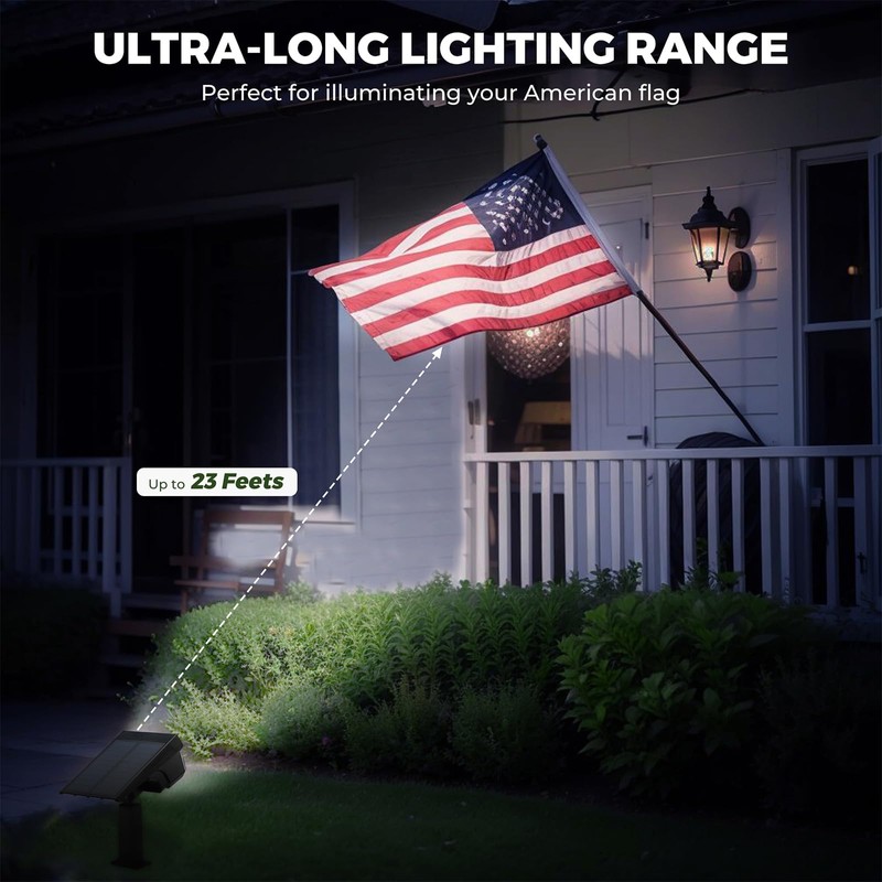 Kingsyard Solar Lights Outdoor Waterproof IP68, 47 LEDs 3 Lighting
