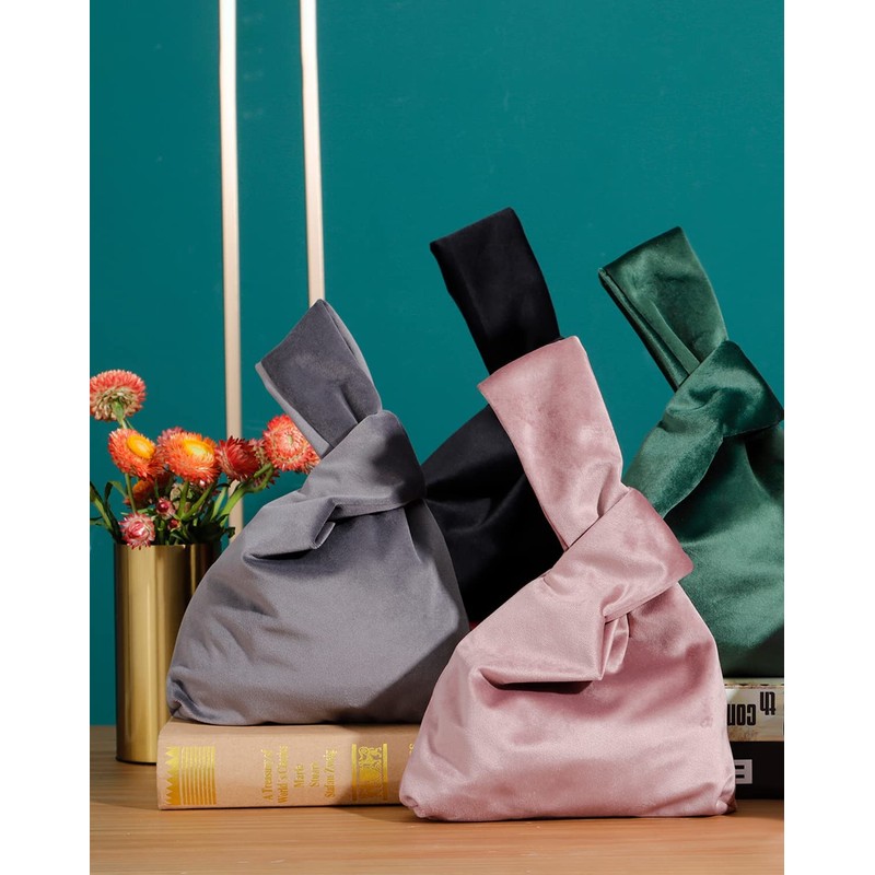 Wrist Bag Elegant Style Portable Purse Velvet Knot Bag Cell