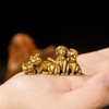 Playful Cats Brass Sculpture - 100% Solid Handcast Retro Animal