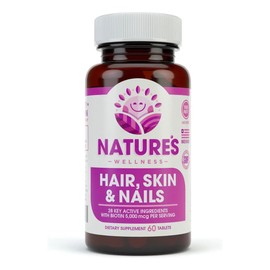 Biotina Natures Wellness para Cabello, Piel y Uñas con 60 Cápsulas