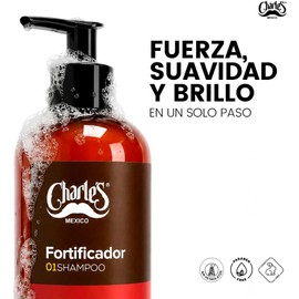 Charle's Shampoo Anticaída Fortificador - Sin Sales y Parabenos - Con Pantenol - Ayuda a Reducir la Caída del Cabello - Fortalecedor para Cabello Débil