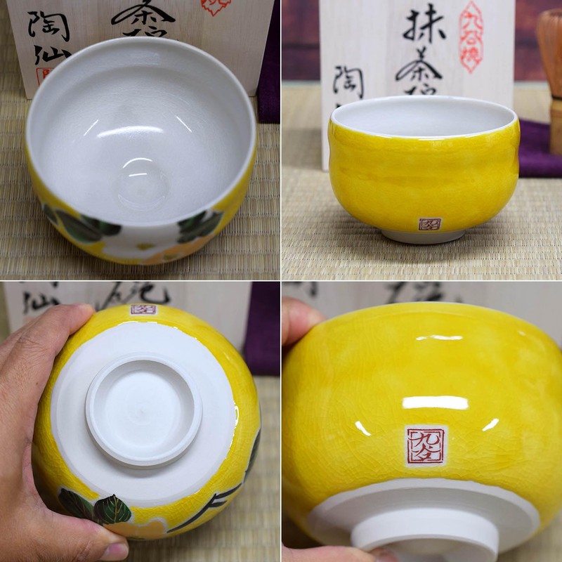 Matcha Bowl, Pottery, Kutani Ware, Matcha Rice Bowl, Yoshidaya Gold