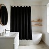 YISURE Shower Curtain 150 x 150 cm, Black Textile Polyester,