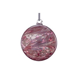 Hanging Glass Friendship Ball 10cm diameter , Pink