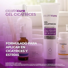 Cicatricure Gel – Resultados en 8 semanas – Skin Care para cicatrices – Disminuye tamaño, color y textura de cicatrices y estrías – Fórmula hidratante