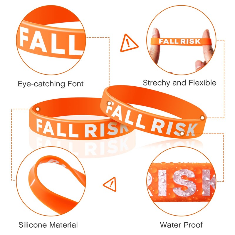 Sumind 12 Pcs Fall Risk Bracelet Emergency Alert Wristband for