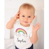 SpecialMe® Baby Bodysuit with Name Print Motif Rainbow Cloud Heart