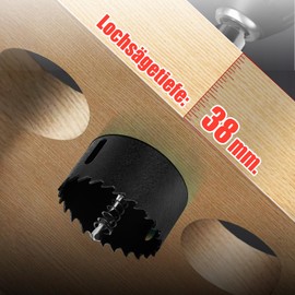 Hole Saw 53 mm, Bi-Metal Hole Saws with SDS Plus Shank and Hexagonal Shank Set Drill Bit for Wood, Plaster, Thin Metals, Plastics