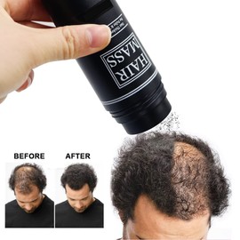HAIR MASS | 27.5g Hair Thickening & Building Fibers for Thinning Hair | Natural Ingredients | Undetectable Fibres | Thin To Thicker Hair in Seconds | Unisex Hair Loss Concealer Fibre (MEDIUM GREY)