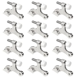 Hinge Pin Door stoppers - 12 Piece Door Stop with Safety Rubber Bumper for Protecting Walls & Door from Damage (Sliver)