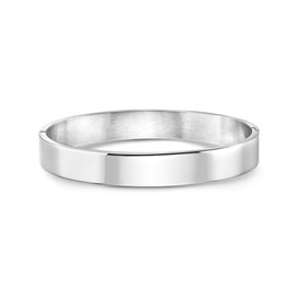 Stainless Steel Jewish Prayer in Hebrew "Ani LeDodi My Beloved Is Mine" Song of Songs Bangle Bracelet, 7"