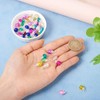 Beadthoven 120Pcs Crackle Glass Crystal Charms Teardrop Glass Dangle Beads