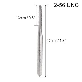 uxcell Machine Tap 2-56 UNC Thread 2A High Speed Steel Screw Taps Threading Tapping Tool