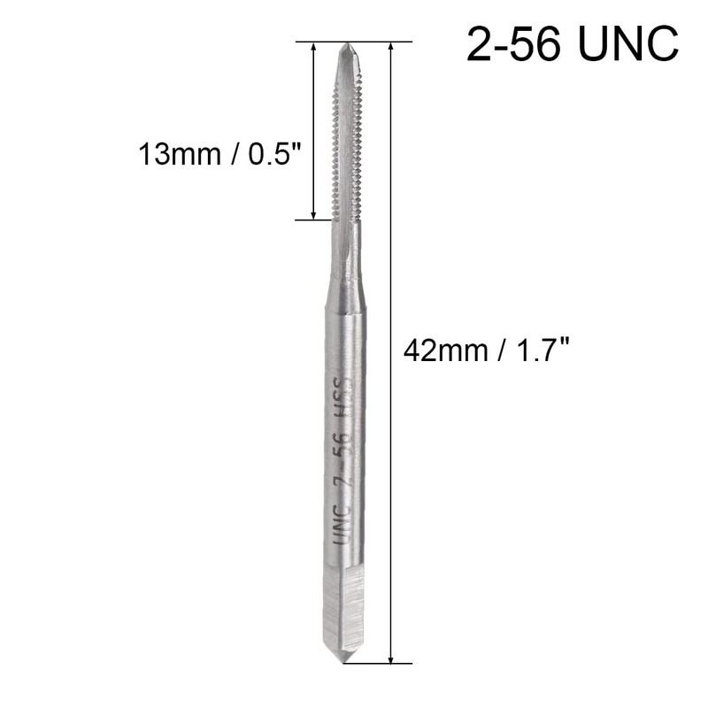 uxcell Machine Tap 2-56 UNC Thread 2A High Speed Steel