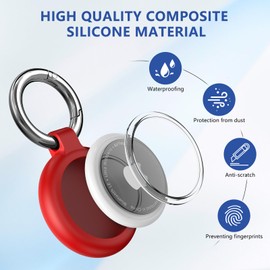 Inesore Holder for AirTag, Carbon Fibre Texture Design Case and Waterproof Keychain Holder for Air Tag, Full Scratch-Resistant with Keyring for AirTags, Pet Collar, Luggage Tag