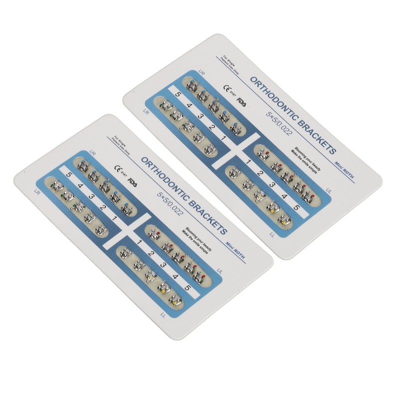 10 Sheets Teeth Brackets Mini Roth Bracket 0.022in 3 Hooks