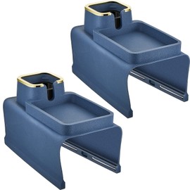 2 Pcs Couch Cup Holder Tray Silicone Anti-Spill Anti Slip Sofa Armrest Drink Holder Weighted Couch Caddy Recliner Arm Table for Remote Controls, Phones, Cups and Snacks (Blue)