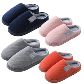Tropchou Room Shoes, Slippers, For Guests, Indoor, Comfortable, Fit, Washable, Fluffy, 4 Pairs for Men and Women, 25.0 cm