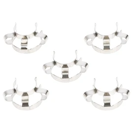 XCD Metal Joint Clips for 14/20 Glass Ground Joint Lab Accessory, 5 Pieces Nickel-Plated Steel Joint Clips 14 mm Lab Keck Clamp #14 Keck Clips