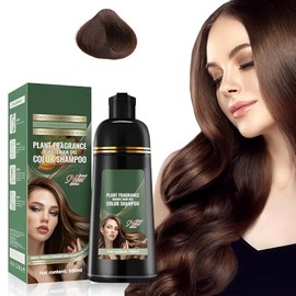 Shampoo para Canas 3 en 1, Shampoo Tinte Instantaneo Cubre Canas, Tinte Capilar de Acción Rápida, Suave y no Dañino, Ideal para Hombres y Mujeres, 500ml(Marrón oscuro)
