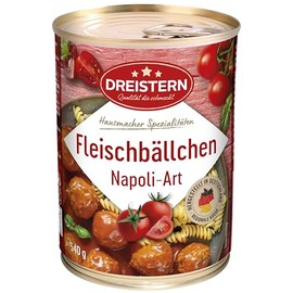 DREISTERN Meatballs Napoli Art 540 g Delicious Ready Meal with Meatballs in Practical Recyclable Preserve