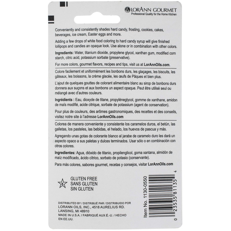 Lorann Oils Liquid Food Color, 1 oz, White