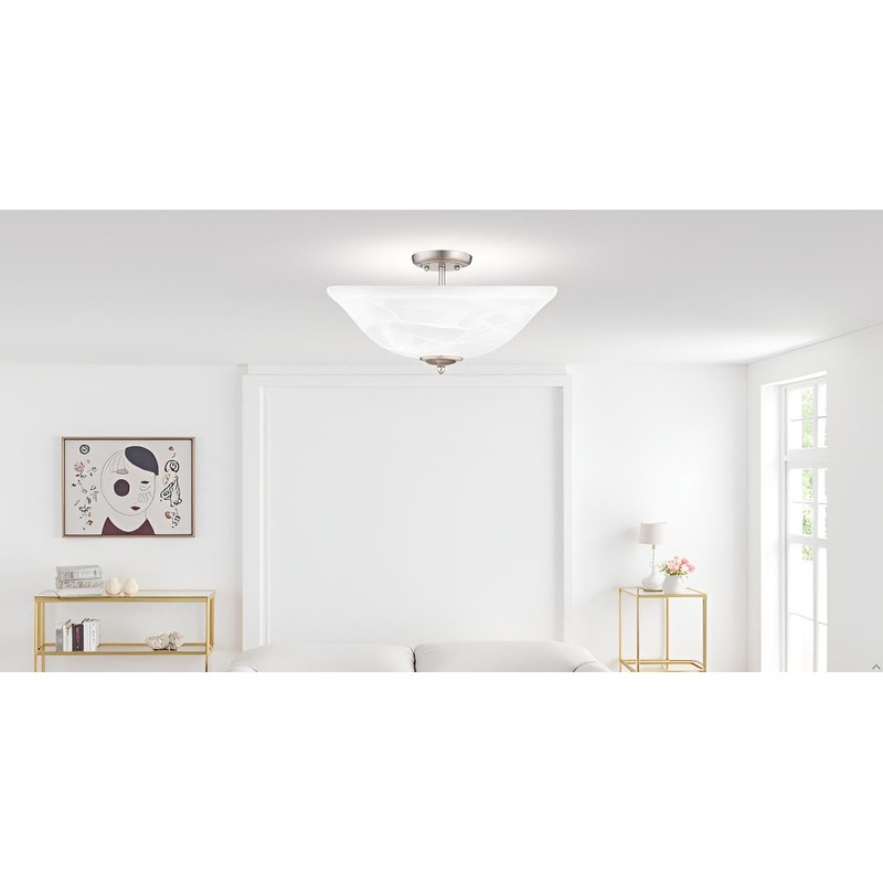Aspen Creative 25002-65-1 Replacement Alabaster Glass shade for Flush Mount