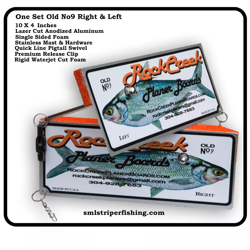 ROCK CREEK PLANER BOARDS RIGHT & LEFT WALLEYE STRIPER OFFSHORE