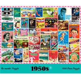 Re-marks 1950s Pop Culture Puzzle, 1500 Pieces for All Ages