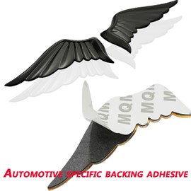 Wings Metal car Emblem car Stickers Metal 3D -Angel Wings-Decorative Stickers Fan car Rear Logo Side Logo (Black)