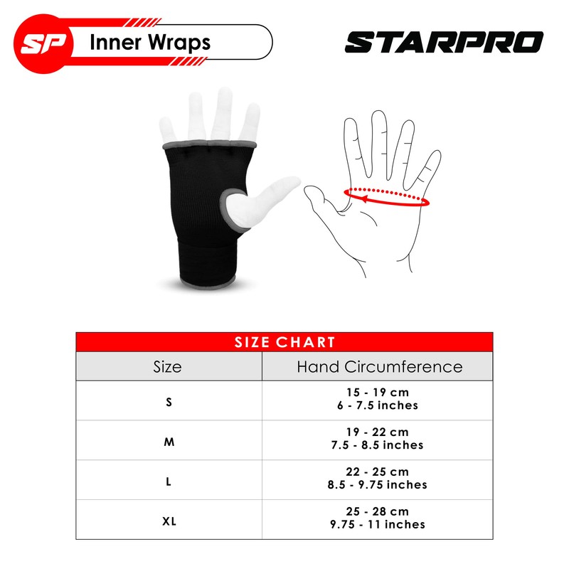 Starpro Padded Boxing Wraps - Many Colours - Thumb &