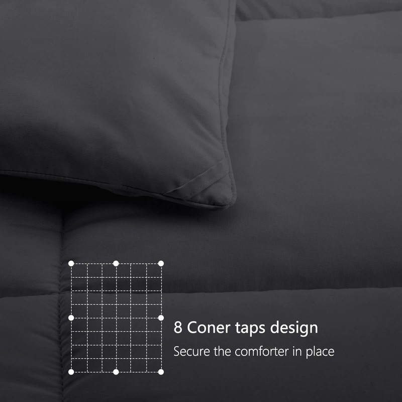 California King Comforter, All Season Down Alternative Gray Duvet Insert