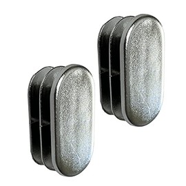 Oval Closet Rod End Cap |15mm x 30mm | Polished Chrome | 2 Pack
