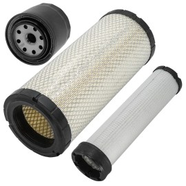 Caltric Air and Oil Filter for John Deere 3120 3520 3720 4105 Compact Utility Tractor
