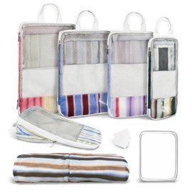 7 Pcs Compression Packing Cubes Travel for Suitcases, Luggage Organizer Washable Storage Bags Set for Backpack Travel- Packaging Cubes for Carry-Ons and Storage