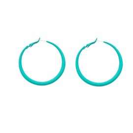 Colorful Matte Hoop Earrings 80s Hoop Earring Retro Earrings Neon Earrings Bright Fluorescence Round Hoop Earings for Women(lake green)