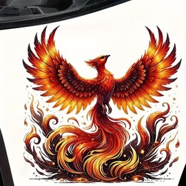 Burning Phoenix PVC Vinyl Car Decals Stickers Waterproof Self-Adhesive Decals for Cars, Laptops, Trucks, Motorcycles Wall Window Luggage Scratch Cover Door Decor Sticker