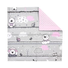 TupTam Children's Decorative Pillow Case Double Sided Design, Bear Pink, 40 x 60 cm