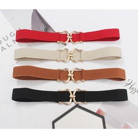 XiFiMak - Cinturones elásticos delgados para mujer, cintura elástica envolvente, bohemia, para vestidos clásico de cintura, Azul, Talla única