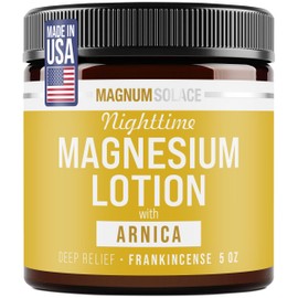 Nighttime Magnesium Lotion with Arnica – Soothing Relief & Relaxation, Highly Concentrated Magnesium for Muscles & Joints – Apply to Legs or Feet Before Bed – Skin-Friendly