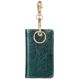 HASHIBAMI Wrinkle Metallic Key & Card Case Ha-2307-210, green (dark green)
