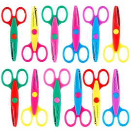 UCEC Craft Scissors Decorative Edge, 12 Pack Crafting Scissors, 12.7 CM Pattern Scissors, Decorative Scissors, Colorful Design Scissors for Crafts, Scrapbook Scissors for Crafting