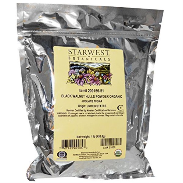 Starwest Botanicals Organic Black Walnut Hull Powder, 1 Lb