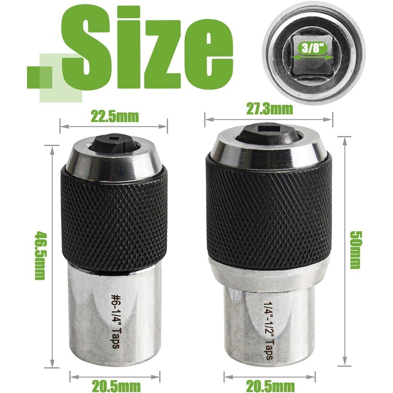 Bestgle 2-Piece Tap Socket Set, 3/8 Inch Drive Hand Tool,
