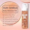 Sunscreen Body Glow Oil【SPF 50】【Lightweight】【Natural Ingredient】Broad Spectrum Shimmer Sunscreen For